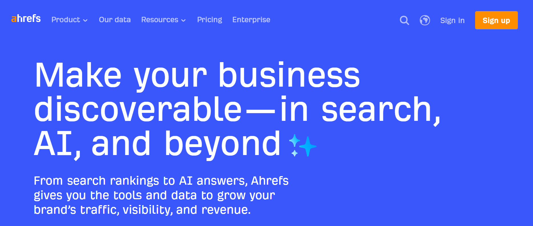 Ahrefs homepage